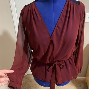 Sheer long sleeve top